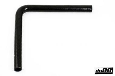 Silikoniletku Musta 90 astetta pitkällä jalalla 1,125'' (28mm)