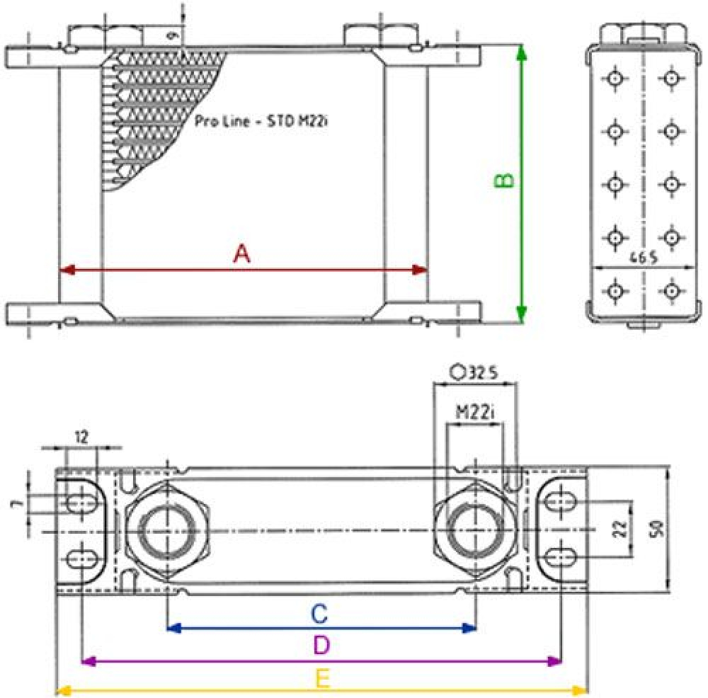Setrab Pro Line öljynjäähdytin 16 rivinen 163mm Setrab Pro Line öljynjäähdytin 16 rivinen 163mm