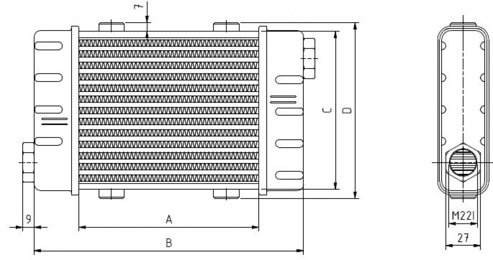 Setrab SlimLine öljynjäähdytin 14 rivinen 420mm Setrab SlimLine öljynjäähdytin 14 rivinen 420mm