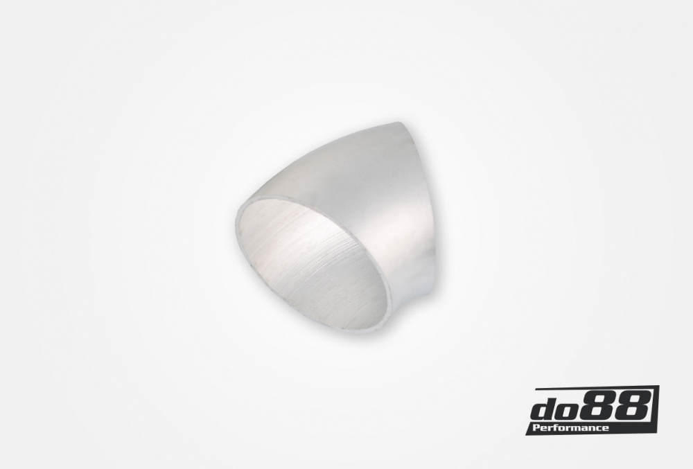 Alumiiniputki 45° 100x3 mm, lyhyt säde