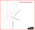 Alumiiniputki 45 astetta 3,5\'\' (89mm)