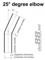 Silikoniletku Sininen 25 astetta 1,75'' (45mm) Silikoniletku Sininen 25 astetta 1,75'' (45mm)