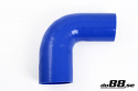 Silikoniletku Sininen 90 astetta 2,75 - 3,5\'\' (70 - 89mm)