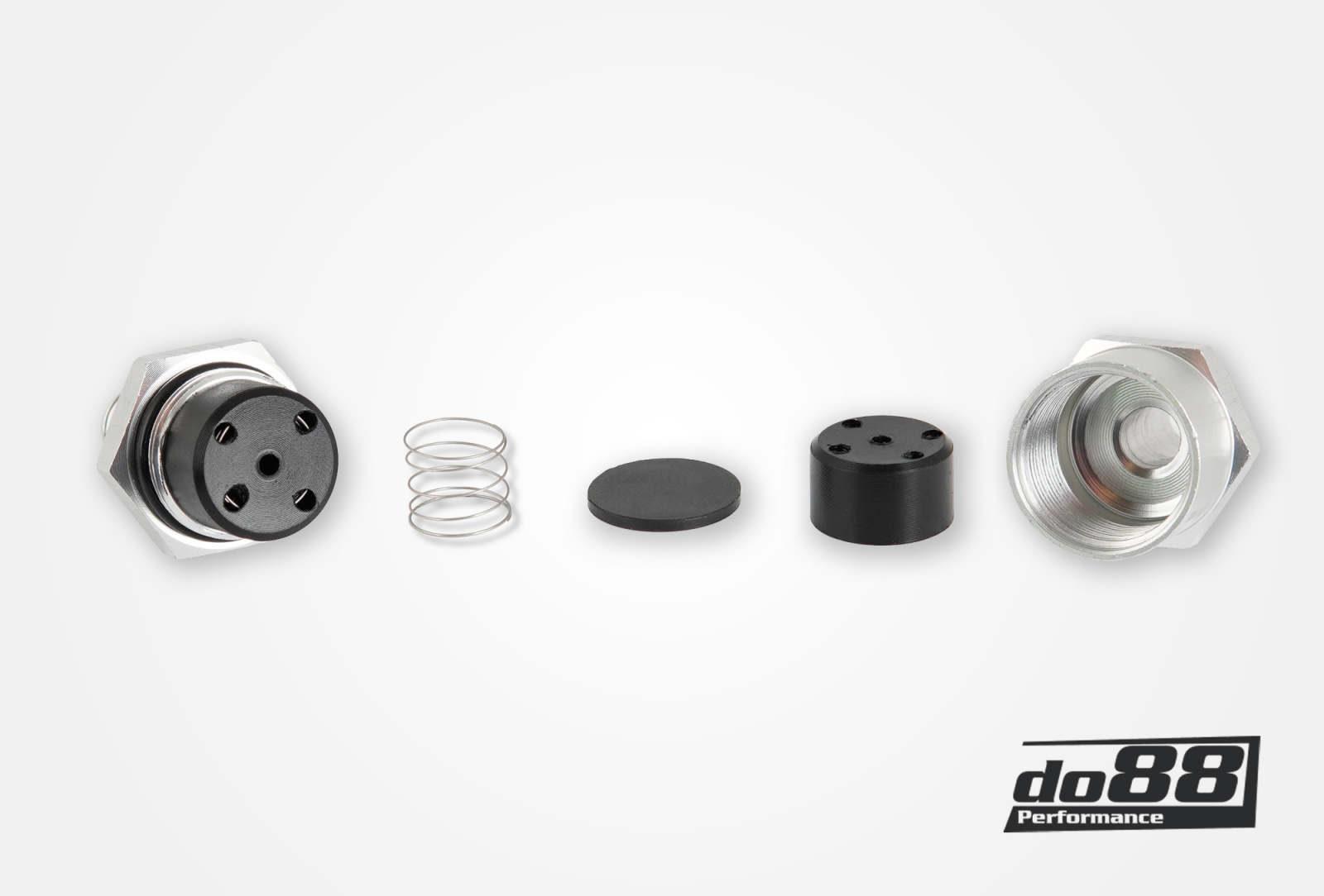 Yksisuuntainen takaiskuventtiili 10mm letkuille, Alumiini