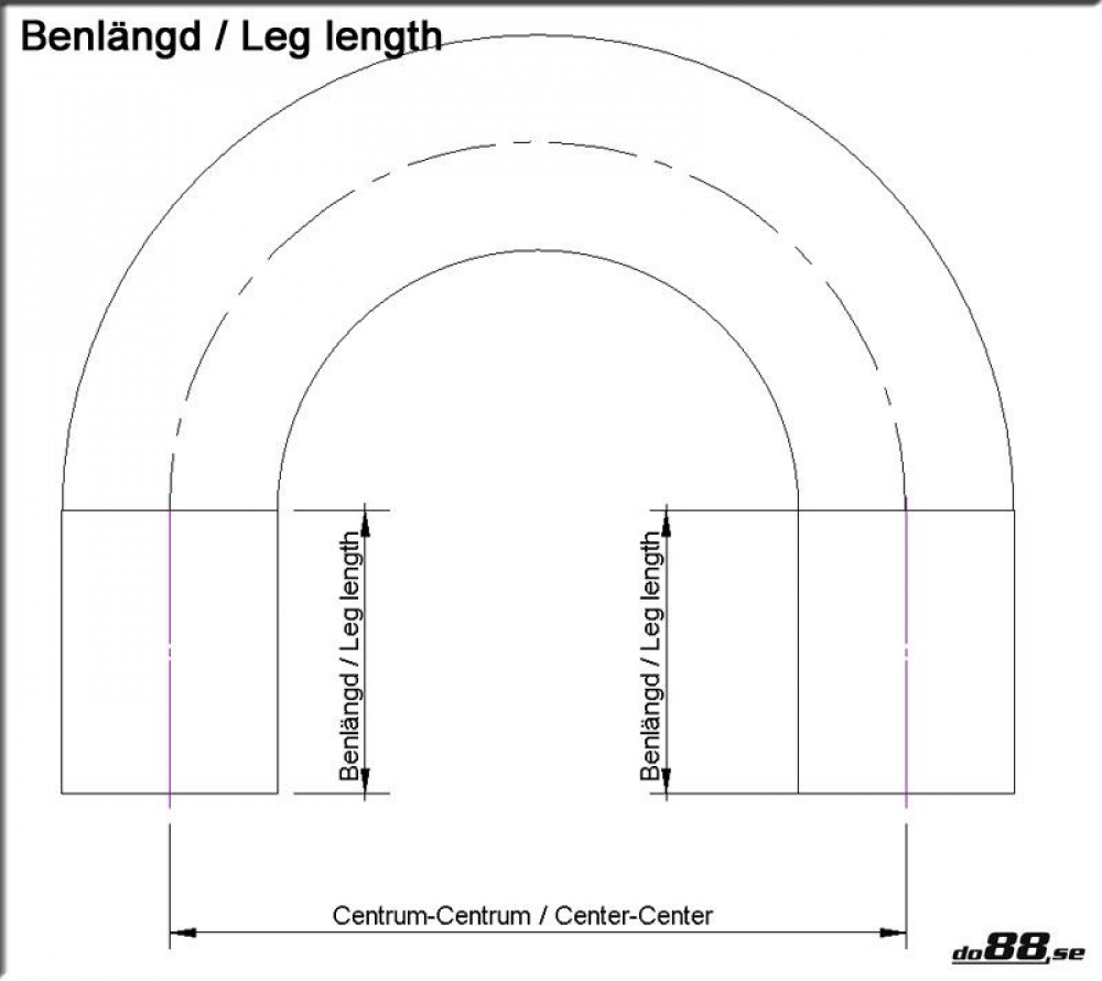 Silikoniletku Punainen 180 astetta 1,75\'\' (45mm) Silikoniletku Punainen 180 astetta 1,75\'\' (45mm)