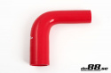 Silikoniletku Punainen 90 astetta 1 - 1,5\'\' (25 - 38mm)