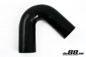 Silikoniletku Musta 135 astetta 3,125\'\' (80mm)