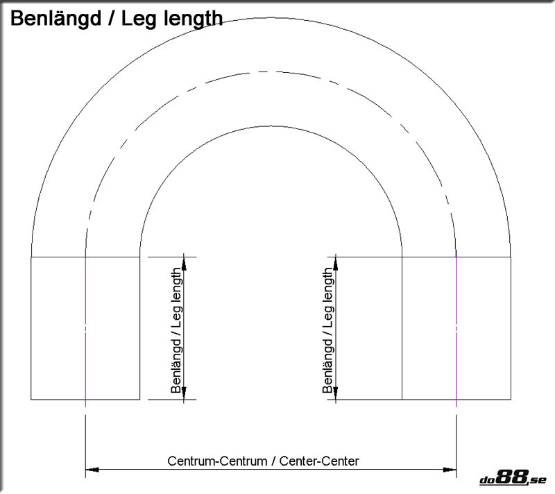 Silikoniletku Musta 180 astetta 4,25'' (108mm)