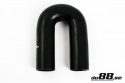 Silikoniletku Musta 180 astetta 1,875\'\' (48mm) Silikoniletku Musta 180 astetta 1,875\'\' (48mm)