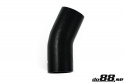 Silikoniletku Musta 25 astetta 4,25\'\' (108mm) Silikoniletku Musta 25 astetta 4,25\'\' (108mm)