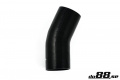 Silikoniletku Musta 25 astetta 4,5'' (114mm) Silikoniletku Musta 25 astetta 4,5'' (114mm)