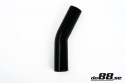Silikoniletku Musta 25 astetta 1,125\'\' (28mm)
