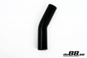 Silikoniletku Musta 25 astetta 1,75\'\' (45mm) Silikoniletku Musta 25 astetta 1,75\'\' (45mm)