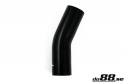 Silikoniletku Musta 25 astetta 2,25\'\' (57mm)
