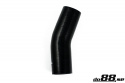 Silikoniletku Musta 25 astetta 2,56\'\' (65mm)