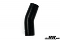 Silikoniletku Musta 25 astetta 2,75\'\' (70mm)