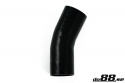 Silikoniletku Musta 25 astetta 3,5\'\' (89mm)
