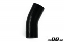 Silikoniletku Musta 25 astetta 3,75\'\' (95mm) Silikoniletku Musta 25 astetta 3,75\'\' (95mm)