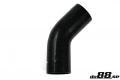 Silikoniletku Musta 45 astetta 4,25'' (108mm) Silikoniletku Musta 45 astetta 4,25'' (108mm)