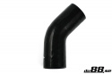 Silikoniletku Musta 45 astetta 4,25\'\' (108mm)