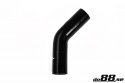 Silikoniletku Musta 45 astetta 1,18\'\' (30mm)