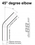Silikoniletku Musta 45 astetta 1,18\'\' (30mm)