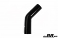 Silikoniletku Musta 45 astetta 1,5'' (38mm) Silikoniletku Musta 45 astetta 1,5'' (38mm)