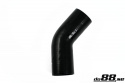 Silikoniletku Musta 45 astetta 3,5\'\' (89mm)
