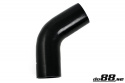Silikoniletku Musta 60 astetta 4,5\'\' (114mm) Silikoniletku Musta 60 astetta 4,5\'\' (114mm)