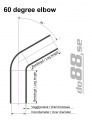 Silikoniletku Musta 60 astetta 0,25'' (6,5mm) Silikoniletku Musta 60 astetta 0,25'' (6,5mm)