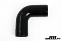Silikoniletku Musta 90 astetta 2,375\'\' (60mm)