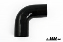 Silikoniletku Musta 90 astetta 3,75\'\' (95mm)