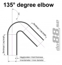 Silikoniletku Musta 135 astetta 2,75 - 3\'\' (70-76mm)