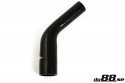 Silikoniletku Musta 45 astetta 0,75 - 1,25\'\' (19-32mm) Silikoniletku Musta 45 astetta 0,75 - 1,25\'\' (19-32mm)