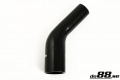 Silikoniletku Musta 45 astetta 1,5 - 2'' (38-51mm) Silikoniletku Musta 45 astetta 1,5 - 2'' (38-51mm)