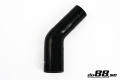 Silikoniletku Musta 45 astetta 1,75 - 2,5'' (45-63mm) Silikoniletku Musta 45 astetta 1,75 - 2,5'' (45-63mm)