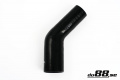 Silikoniletku Musta 45 astetta 2 - 2,25'' (51 - 57mm) Silikoniletku Musta 45 astetta 2 - 2,25'' (51 - 57mm)