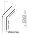 Silikoniletku Musta 60 astetta 2,375 - 2,75'' (60 - 70mm) Silikoniletku Musta 60 astetta 2,375 - 2,75'' (60 - 70mm)