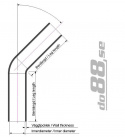Silikoniletku Musta 60 astetta 3 - 3,125\'\' (76 - 80mm)