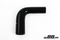 Silikoniletku Musta 90 astetta 1,25 - 1,5\'\' (32 - 38mm)