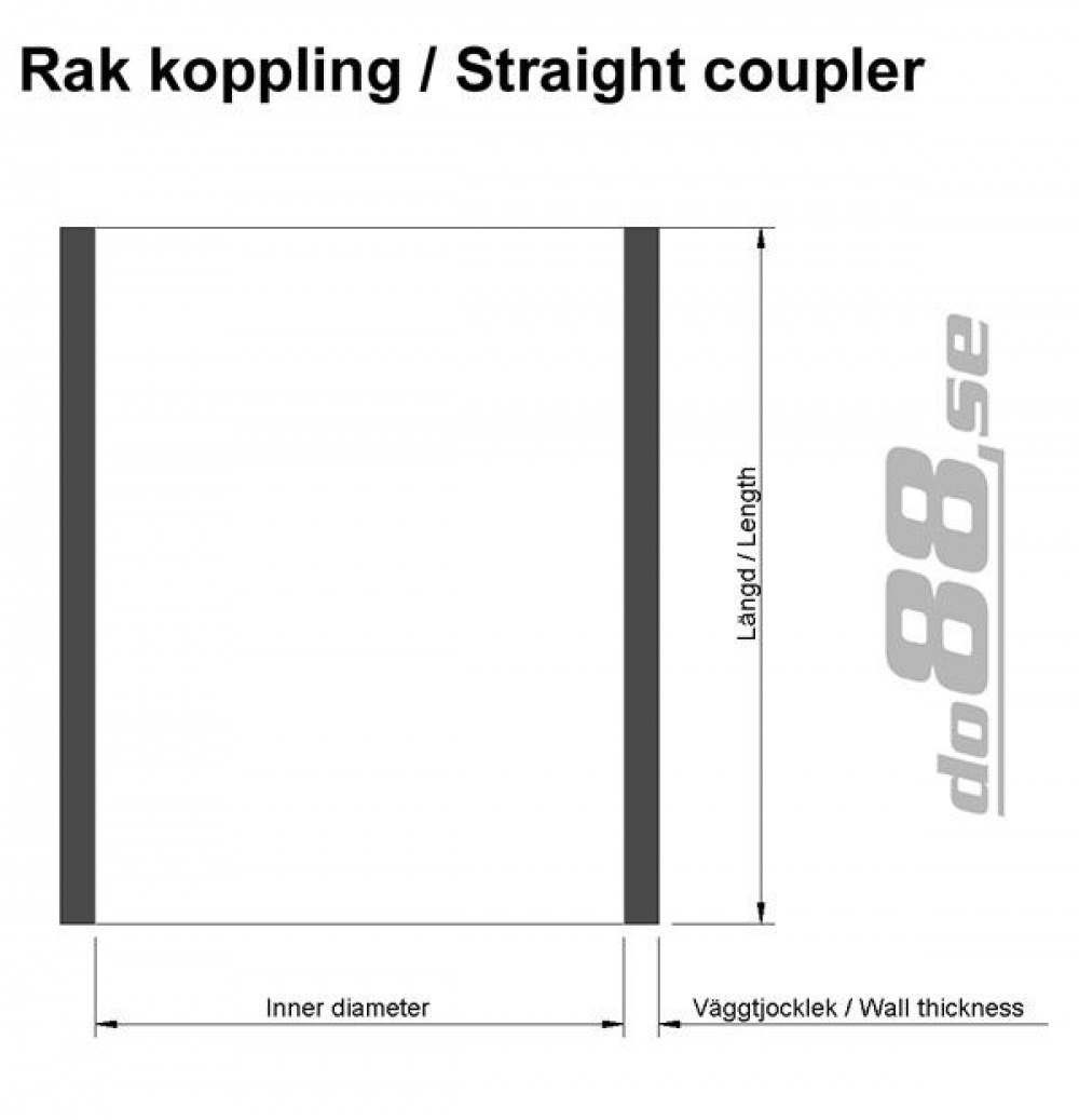 Silikoniletku Musta 10cm 2,375\'\' (60mm)