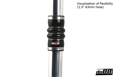 Silikoniletku Musta Joustoliitos 2-Joustorengasta 1,75'' (45mm)