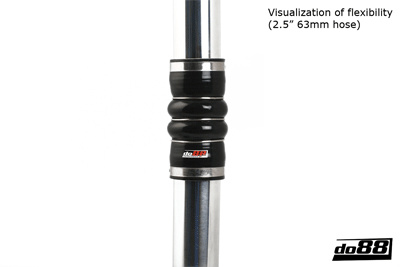 Silikoniletku Musta Joustoliitos 2-Joustorengasta 3,125'' (80mm)