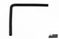Silikoniletku Musta 90 astetta pitkällä jalalla  0,75'' (19mm) Silikoniletku Musta 90 astetta pitkällä jalalla  0,75'' (19mm)