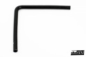 Silikoniletku Musta 90 astetta pitkällä jalalla 0,75\'\' (19mm) Silikoniletku Musta 90 astetta pitkällä jalalla 0,75\'\' (19mm)