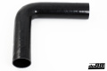 Silikoniletku Musta 90 astetta pitkällä jalalla 2,5'' (63mm) Silikoniletku Musta 90 astetta pitkällä jalalla 2,5'' (63mm)