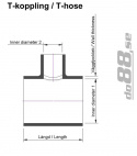 Silikoniletku Musta T 2,125\'\' + 1,25\'\' (54+32mm)