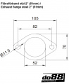 Pakoputken laippa tiivisteella teräs 2'' (51mm) Pakoputken laippa tiivisteella teräs 2'' (51mm)