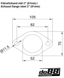 Pakoputken laippa tiivisteella teräs 2\'\' (51mm) Pakoputken laippa tiivisteella teräs 2\'\' (51mm)