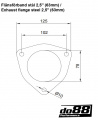 Pakoputken laippa tiivisteella teräs 3'' (76mm) Pakoputken laippa tiivisteella teräs 3'' (76mm)